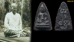 泰国女神尼冠咩布伦，2494第一期葡萄耐佛祖佛牌，经书灰烬材质